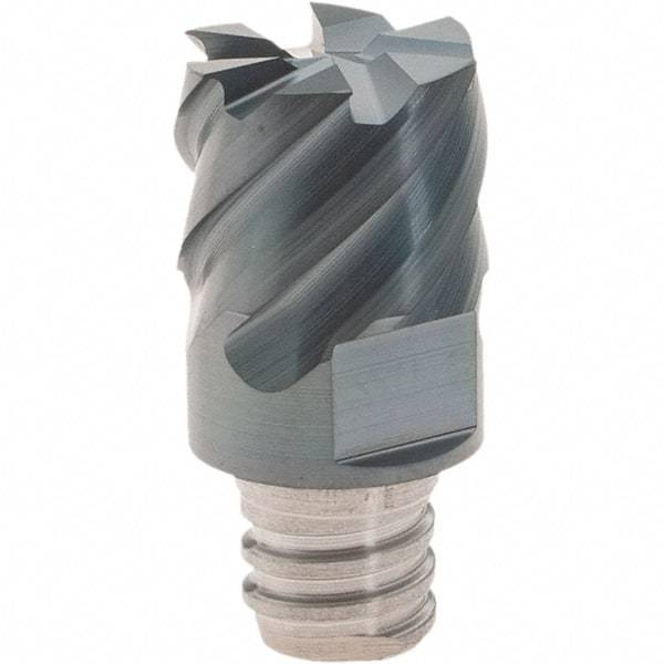 Iscar - MM EC-D Grade IC903 Carbide End Milling Tip Insert - TiAlN Finish, 6 Flutes, 10mm Cutting Diam, 7mm Depth of Cut, 13mm Extension, 50° Helix - Eagle Tool & Supply