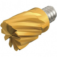 Iscar - MM EC Grade IC908 Carbide End Milling Tip Insert - TiAlN Finish, 8 Flutes, 16mm Cutting Diam, 12mm Depth of Cut, 20.5mm Extension, 0.079" Cnr Rad, 30° Helix - Eagle Tool & Supply