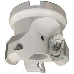 Iscar - 3 Inserts, 2" Cut Diam, 3/4" Arbor Diam, 0.61" Max Depth of Cut, Indexable Square-Shoulder Face Mill - 0/90° Lead Angle, 1-3/4" High, HM90 APCR 1605 Insert Compatibility, Through Coolant, Series Helialu - Eagle Tool & Supply