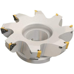 Iscar - 10 Inserts, 160mm Cut Diam, 40mm Arbor Diam, 13mm Max Depth of Cut, Indexable Square-Shoulder Face Mill - 0/90° Lead Angle, 63mm High, HM390 TDKT 1505 Insert Compatibility, Through Coolant, Series HeliIQMill - Eagle Tool & Supply