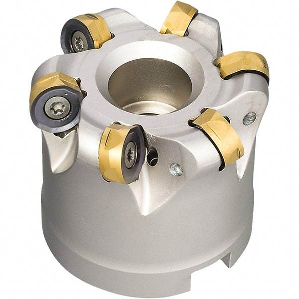 Iscar - 3" Cut Diam, 0.47" Max Depth, 1" Arbor Hole, 7 Inserts, H400 RNHU Insert Style, Indexable Copy Face Mill - H400 FR-16 Cutter Style, 1-3/4 High, Through Coolant, Series Helido - Eagle Tool & Supply