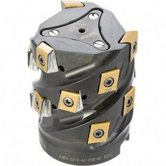 Iscar - 15 Inserts, 63mm Cut Diam, 27mm Arbor Diam, 59mm Max Depth of Cut, Indexable Square-Shoulder Face Mill - 0/90° Lead Angle, 80mm High, T490 LN.. 1306 Insert Compatibility, Through Coolant, Series Helitang - Eagle Tool & Supply