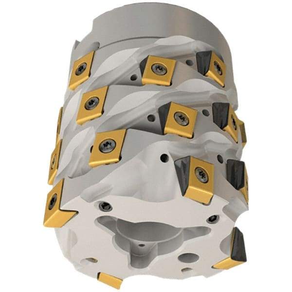 Iscar - 8 Inserts, 50mm Cut Diam, 27mm Arbor Diam, 47mm Max Depth of Cut, Indexable Square-Shoulder Face Mill - 0/90° Lead Angle, 66.5mm High, T490 LN.. 1306 Insert Compatibility, Through Coolant, Series Helitang - Eagle Tool & Supply