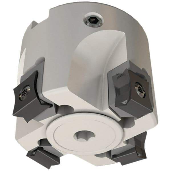 Iscar - 12 Inserts, 125mm Cut Diam, 40mm Arbor Diam, 5mm Max Depth of Cut, Indexable Square-Shoulder Face Mill - 0/90° Lead Angle, 63mm High, LN.. 11.. Insert Compatibility, Through Coolant, Series Heli2000 - Eagle Tool & Supply