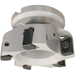 Iscar - 3 Inserts, 50mm Cut Diam, 22mm Arbor Diam, 16.3mm Max Depth of Cut, Indexable Square-Shoulder Face Mill - 0/90° Lead Angle, 40mm High, H490 AN.X 17 Insert Compatibility, Through Coolant, Series Helido - Eagle Tool & Supply