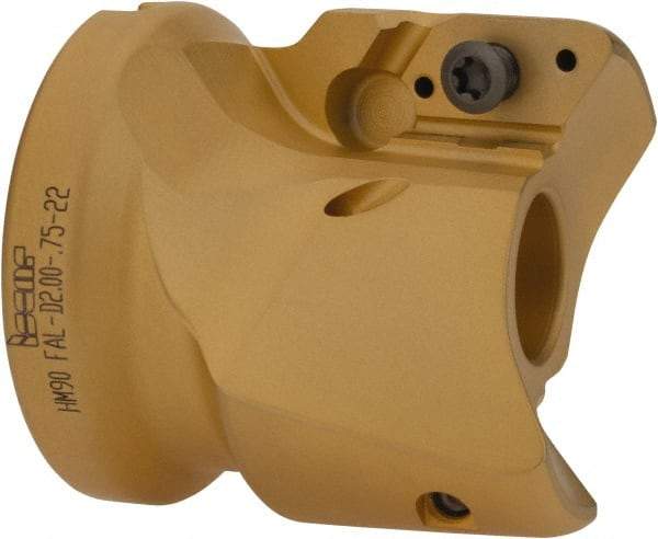Iscar - 2 Inserts, 2" Cut Diam, 3/4" Arbor Diam, 0.807" Max Depth of Cut, Indexable Square-Shoulder Face Mill - 0/90° Lead Angle, 2" High, HM90 APCR 2206.. Insert Compatibility, Through Coolant, Series Helialu - Eagle Tool & Supply