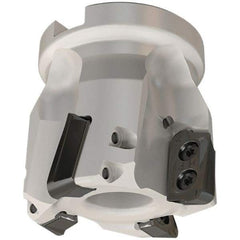 Iscar - 4 Inserts, 50mm Cut Diam, 22mm Arbor Diam, 18mm Max Depth of Cut, Indexable Square-Shoulder Face Mill - 0/90° Lead Angle, 50mm High, HP AD.. 1906 Insert Compatibility, Through Coolant, Series Heliplus - Eagle Tool & Supply