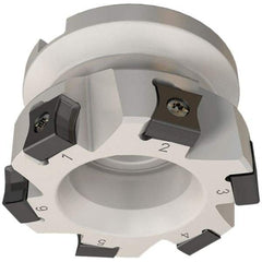 Iscar - 12 Inserts, 160mm Cut Diam, 40mm Arbor Diam, 10mm Max Depth of Cut, Indexable Square-Shoulder Face Mill - 0/90° Lead Angle, 63mm High, LN.. 11.. Insert Compatibility, Series AluTang - Eagle Tool & Supply
