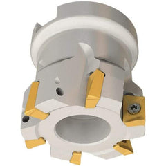 Iscar - 6 Inserts, 40mm Cut Diam, 22mm Arbor Diam, 10mm Max Depth of Cut, Indexable Square-Shoulder Face Mill - 0/90° Lead Angle, 40mm High, AP.. 1003 Insert Compatibility, Series Heli2000 - Eagle Tool & Supply