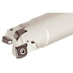 Iscar - 16mm Cut Diam, 4mm Max Depth of Cut, 15mm Shank Diam, 100mm OAL, Indexable Square Shoulder End Mill - CNHT 0703 Inserts, Cylindrical Shank, 90° Lead Angle, Through Coolant, Series IscarMill - Eagle Tool & Supply