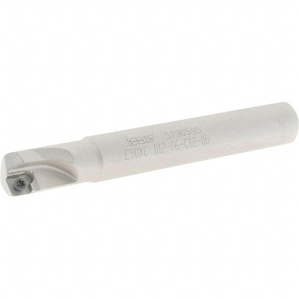 Iscar - 12mm Cut Diam, 5.8mm Max Depth of Cut, 12mm Shank Diam, 90mm OAL, Indexable Square Shoulder End Mill - S/XOMT-HQ Inserts, Cylindrical Shank, 90° Lead Angle, Series Heliquad - Eagle Tool & Supply