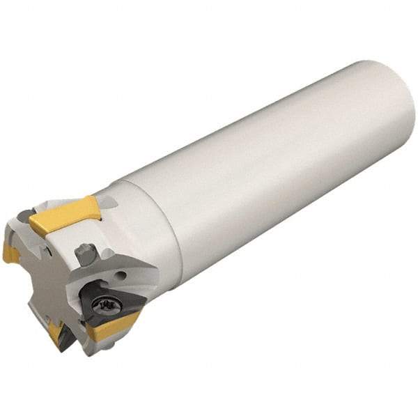 Iscar - 50mm Cut Diam, 13mm Max Depth of Cut, 32mm Shank Diam, 130mm OAL, Indexable Square Shoulder Helical End Mill - HM390 TDKT 1505 Inserts, Cylindrical Shank, 90° Lead Angle, Through Coolant, Series HeliIQMill - Eagle Tool & Supply