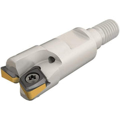 Iscar - 20mm Cut Diam, 4mm Max Depth of Cut, 30mm OAL, Indexable Square Shoulder End Mill - CNHT 0703 Inserts, M10 Modular Connection, 90° Lead Angle, Through Coolant, Series FlexFit, IscarMill - Eagle Tool & Supply