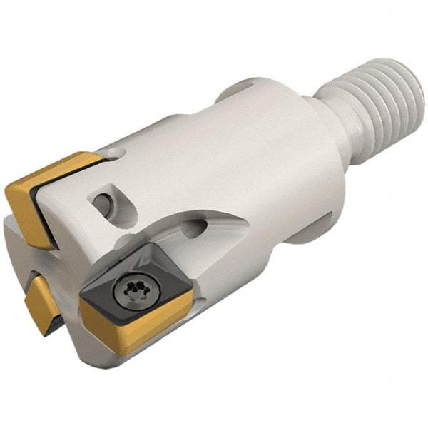 Iscar - 25mm Cut Diam, 8mm Max Depth of Cut, 28mm OAL, Indexable Square Shoulder End Mill - H490 AN.X 09 Inserts, M12 Modular Connection, 90° Lead Angle, Through Coolant, Series FlexFit, Helido - Eagle Tool & Supply