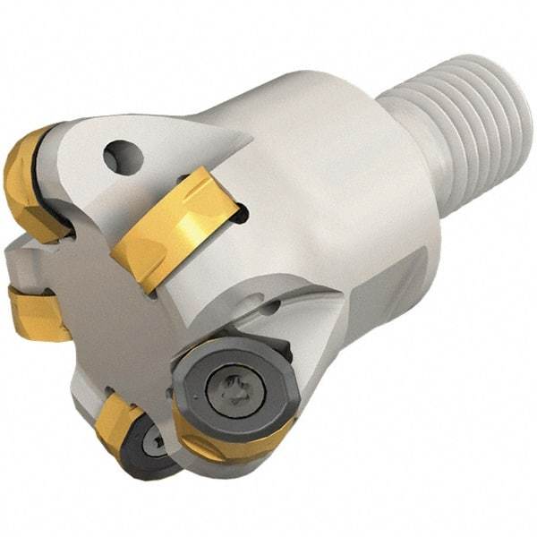 Iscar - 20mm Cut Diam, 7.5mm Max Depth of Cut, 25mm OAL, Indexable Copy End Mill - 2 Inserts, H400 RNHU 1205 Insert, Modular Connection, Through Coolant - Eagle Tool & Supply