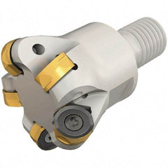 Iscar - 20mm Cut Diam, 7.5mm Max Depth of Cut, 25mm OAL, Indexable Copy End Mill - 2 Inserts, H400 RNHU 1205 Insert, Modular Connection, Through Coolant - Eagle Tool & Supply