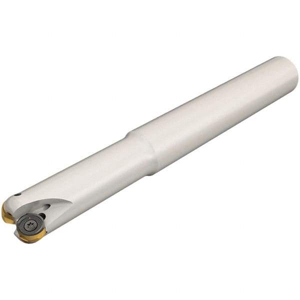 Iscar - 32mm Cut Diam, 7.5mm Max Depth of Cut, 32mm Shank Diam, 120mm OAL, Indexable Copy End Mill - 5 Inserts, H400 RNHU 1004 Insert, Cylindrical Shank, Through Coolant - Eagle Tool & Supply