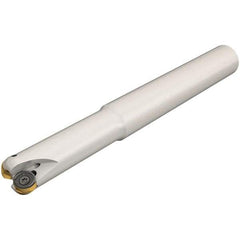 Iscar - 25mm Cut Diam, 7.5mm Max Depth of Cut, 25mm Shank Diam, 120mm OAL, Indexable Copy End Mill - 3 Inserts, H400 RNHU 1004 Insert, Cylindrical Shank, Through Coolant - Eagle Tool & Supply