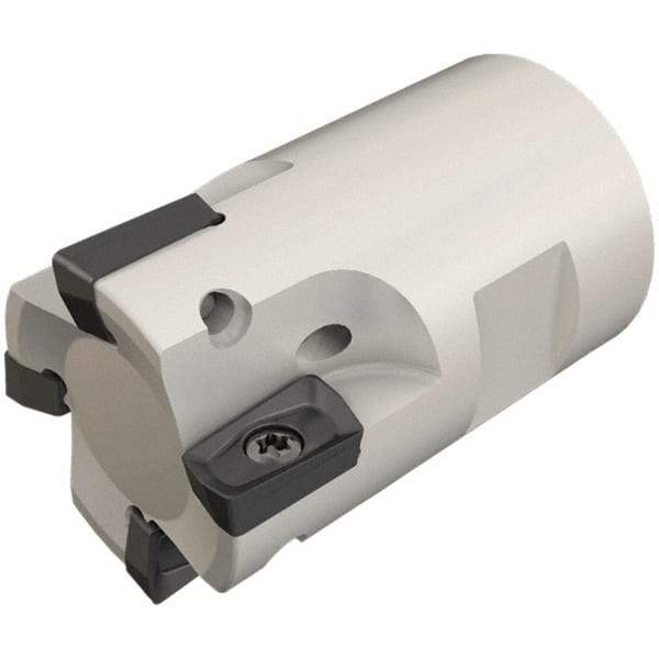 Iscar - 20mm Cut Diam, 7.7mm Max Depth of Cut, 31mm OAL, Indexable Square Shoulder End Mill - HP ANKT 0702.. Inserts, T12 Modular Connection, Through Coolant, Series Heliplus, Shankmaster - Eagle Tool & Supply