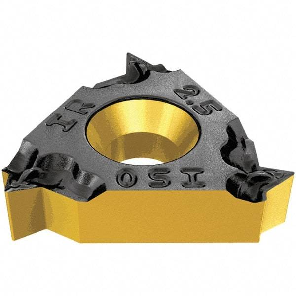 Iscar - 16IL Internal Left Hand ISO Laydown Threading Insert - Grade IC908, TiAlN Coated Carbide, 9.53mm Inscribed Circle - Eagle Tool & Supply