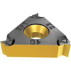Iscar - 16ER External Right Hand 14 NPT Laydown Threading Insert - Grade IC228, TiCN/TiN Coated Carbide, 9.53mm Inscribed Circle - Eagle Tool & Supply