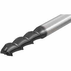 Iscar - 10mm, 22mm LOC, 10mm Shank Diam, 72mm OAL, 2 Flute, Solid Carbide Square End Mill - Single End, Uncoated, Spiral Flute, 55° Helix, Right Hand Cut, Right Hand Flute - Eagle Tool & Supply