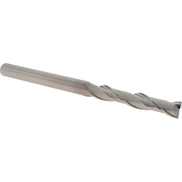 Iscar - 10mm, 60mm LOC, 10mm Shank Diam, 150mm OAL, 2 Flute, Solid Carbide Square End Mill - Single End, Uncoated, Spiral Flute, 30° Helix, Centercutting, Right Hand Cut, Right Hand Flute - Eagle Tool & Supply