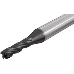 Iscar - 18mm, 32mm LOC, 18mm Shank Diam, 100mm OAL, 4 Flute, Solid Carbide Square End Mill - Single End, TiAlN Finish, Spiral Flute, 30° Helix, Right Hand Cut, Right Hand Flute - Eagle Tool & Supply