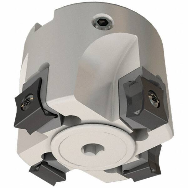 Iscar - 10 Inserts, 100mm Cut Diam, 32mm Arbor Diam, 5mm Max Depth of Cut, Indexable Square-Shoulder Face Mill - 0/90° Lead Angle, 55mm High, LN.. 11.. Insert Compatibility, Through Coolant, Series Heli2000 - Eagle Tool & Supply