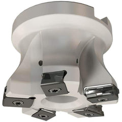 Iscar - 5 Inserts, 66mm Cut Diam, 27mm Arbor Diam, 3mm Max Depth of Cut, Indexable Square-Shoulder Face Mill - 0/90° Lead Angle, 50mm High, HTP LNHT 1006 Insert Compatibility, Through Coolant, Series TangPlunge - Eagle Tool & Supply