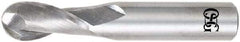 OSG - 25mm Diam, 38mm LOC, 2 Flute Solid Carbide Ball End Mill - TiAlN Finish, Single End, 102mm OAL, 25mm Shank Diam, Spiral Flute - Eagle Tool & Supply