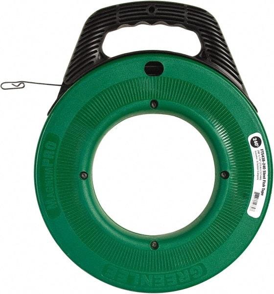 Greenlee - 240 Ft. Long x 1/8 Inch Wide, Steel Fish Tape - 400 Lb. Pulling Strength, Includes Case - Eagle Tool & Supply