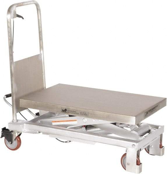 Vestil - 1,000 Lb Capacity Manual Scissor Elevating Cart - 15-1/2" to 35-1/2" Lift Height, 32-1/2" Platform Length x 19-3/4" Platform Width - Eagle Tool & Supply