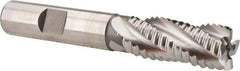 Hertel - 9/16" Diam, Coarse Pitch, 1-3/8" LOC, 4 Flute Cobalt Roughing Square End Mill - Uncoated, 3-3/8" OAL, 1/2" Shank Diam, Single End, 30° Helix - Eagle Tool & Supply