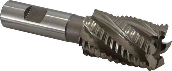Hertel - 1-1/4" Diam, Coarse Pitch, 2" LOC, 6 Flute Cobalt Roughing Square End Mill - Uncoated, 4-1/2" OAL, 3/4" Shank Diam, Single End, 30° Helix - Eagle Tool & Supply