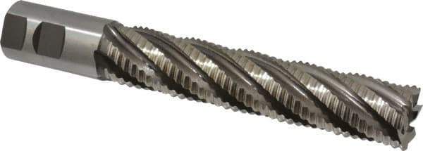 Hertel - 1-1/4" Diam, Coarse Pitch, 6" LOC, 6 Flute Cobalt Roughing Square End Mill - Uncoated, 8-1/2" OAL, 1-1/4" Shank Diam, Single End, 30° Helix - Eagle Tool & Supply