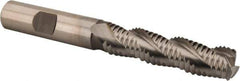 Hertel - 1/2" Diam, Coarse Pitch, 2" LOC, 3 Flute Cobalt Roughing Square End Mill - Uncoated, 4" OAL, 1/2" Shank Diam, Single End, Centercutting, 37° Helix - Eagle Tool & Supply