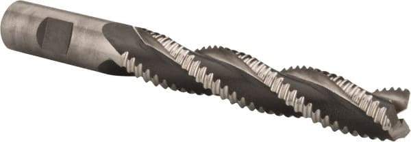 Hertel - 3/4" Diam, Coarse Pitch, 4" LOC, 3 Flute Cobalt Roughing Square End Mill - Uncoated, 6-1/4" OAL, 3/4" Shank Diam, Single End, Centercutting, 37° Helix - Eagle Tool & Supply