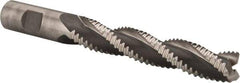 Hertel - 3/4" Diam, Coarse Pitch, 4" LOC, 3 Flute Cobalt Roughing Square End Mill - Uncoated, 6-1/4" OAL, 3/4" Shank Diam, Single End, Centercutting, 37° Helix - Eagle Tool & Supply