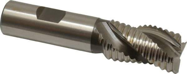 Hertel - 7/8" Diam, Coarse Pitch, 1-1/2" LOC, 3 Flute Cobalt Roughing Square End Mill - Uncoated, 3-3/4" OAL, 3/4" Shank Diam, Single End, Centercutting, 37° Helix - Eagle Tool & Supply