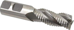 Hertel - 7/8" Diam, Coarse Pitch, 1-7/8" LOC, 3 Flute Cobalt Roughing Square End Mill - Uncoated, 4-1/8" OAL, 7/8" Shank Diam, Single End, Centercutting, 37° Helix - Eagle Tool & Supply