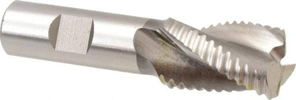 Hertel - 1" Diam, Coarse Pitch, 1-1/2" LOC, 3 Flute Cobalt Roughing Square End Mill - Uncoated, 3-3/4" OAL, 3/4" Shank Diam, Single End, Centercutting, 37° Helix - Eagle Tool & Supply