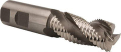 Hertel - 1" Diam, Coarse Pitch, 2" LOC, 3 Flute Cobalt Roughing Square End Mill - Uncoated, 4-1/2" OAL, 1" Shank Diam, Single End, Centercutting, 37° Helix - Eagle Tool & Supply