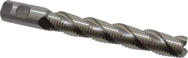 Hertel - 1" Diam, Coarse Pitch, 6" LOC, 3 Flute Cobalt Roughing Square End Mill - Uncoated, 8-1/2" OAL, 1" Shank Diam, Single End, Centercutting, 37° Helix - Eagle Tool & Supply