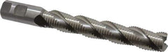 Hertel - 1" Diam, Coarse Pitch, 6" LOC, 3 Flute Cobalt Roughing Square End Mill - Uncoated, 8-1/2" OAL, 1" Shank Diam, Single End, Centercutting, 37° Helix - Eagle Tool & Supply