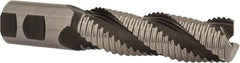 Hertel - 1-1/4" Diam, Coarse Pitch, 4" LOC, 3 Flute Cobalt Roughing Square End Mill - Uncoated, 6-1/2" OAL, 1-1/4" Shank Diam, Single End, Centercutting, 37° Helix - Eagle Tool & Supply