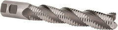 Hertel - 1-1/4" Diam, Coarse Pitch, 6" LOC, 3 Flute Cobalt Roughing Square End Mill - Uncoated, 8-1/2" OAL, 1-1/4" Shank Diam, Single End, Centercutting, 37° Helix - Eagle Tool & Supply