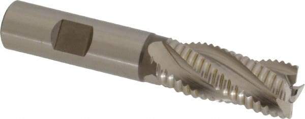 Hertel - 11/16" Diam, Coarse Pitch, 1-5/8" LOC, 4 Flute Cobalt Roughing Square End Mill - Uncoated, 3-3/4" OAL, 5/8" Shank Diam, Single End, 30° Helix - Eagle Tool & Supply