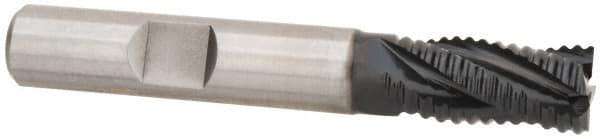 Hertel - 1/2" Diam, Coarse Pitch, 5/8" LOC, 4 Flute Cobalt Roughing Square End Mill - TiAlN Finish, 2-5/8" OAL, 1/2" Shank Diam, Single End, 30° Helix - Eagle Tool & Supply