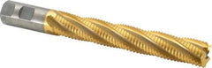 Hertel - 1" Diam, Coarse Pitch, 6" LOC, 5 Flute Cobalt Roughing Square End Mill - TiN Finish, 8-1/2" OAL, 1" Shank Diam, Single End, 30° Helix - Eagle Tool & Supply